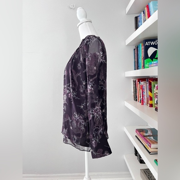 Grey Jason Wu Women's Winter Floral Knot Blouse Silk Blend Size 4 - Picture 4 of 15